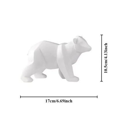 Nordic Geometric Bear Figurines Sculptured Resin Statue Animal Ornaments For Coffee Table Desktop Mantelpiece Modern Home Decor