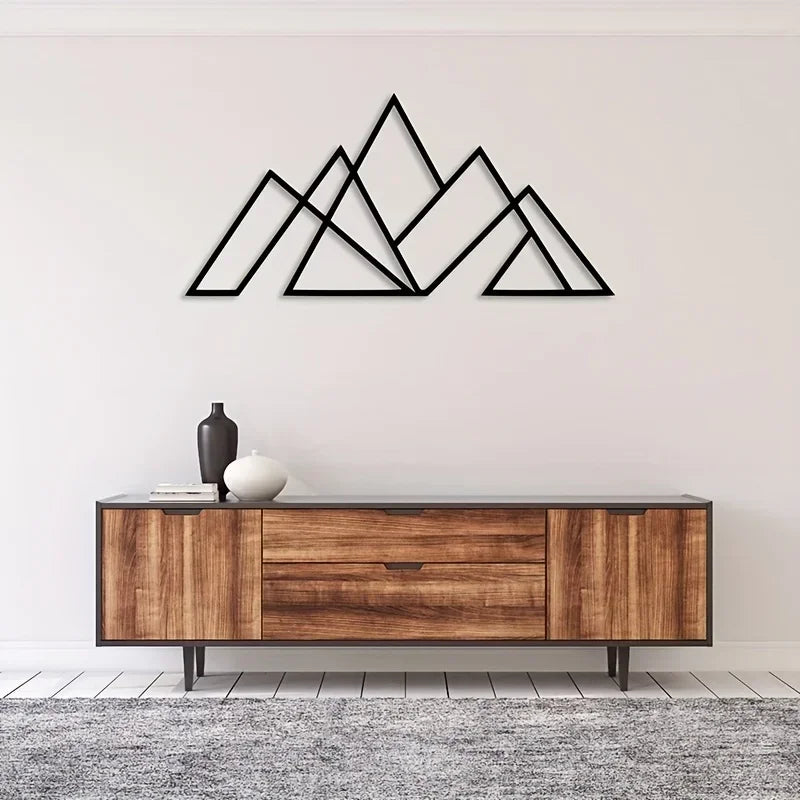 Nordic Mountain Geometric Metal Wall Art – Stylish Minimalist Wall Decoration For Living Room Dining Room Creative Art For Contemporary Interiors