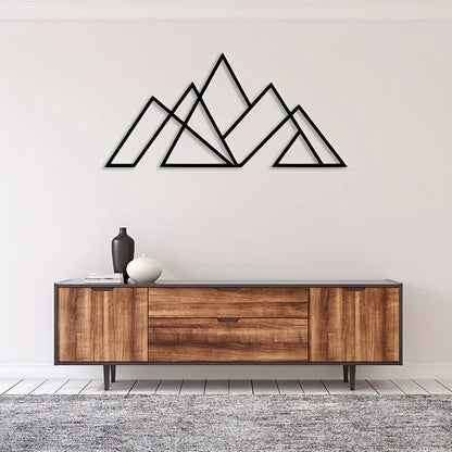 Nordic Mountain Geometric Metal Wall Art – Stylish Minimalist Wall Decoration For Living Room Dining Room Creative Art For Contemporary Interiors