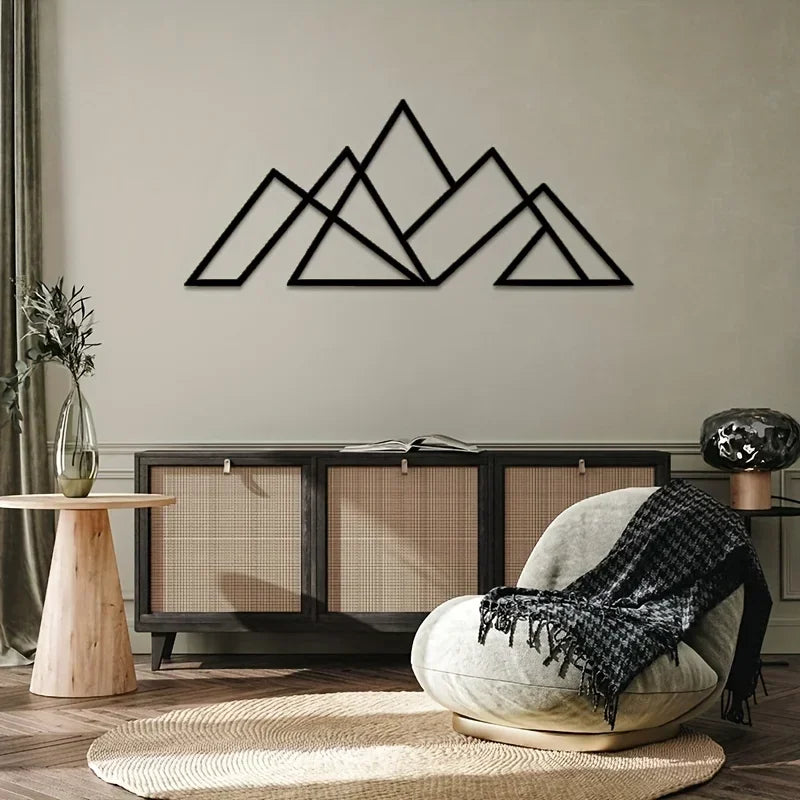 Nordic Mountain Geometric Metal Wall Art – Stylish Minimalist Wall Decoration For Living Room Dining Room Creative Art For Contemporary Interiors
