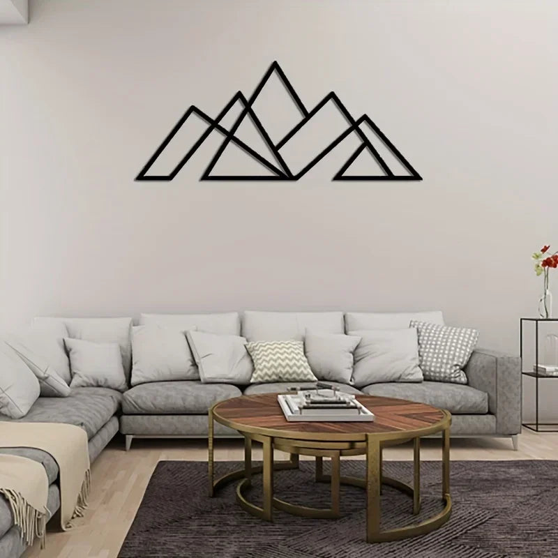 Nordic Mountain Geometric Metal Wall Art – Stylish Minimalist Wall Decoration For Living Room Dining Room Creative Art For Contemporary Interiors