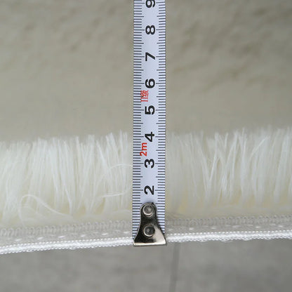 Plush White Furry Rug – Thickened, Non-Slip Hall & Bedroom Carpet Pink Gray Black Cream Cozy Modern Home Decor