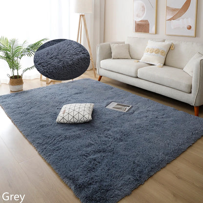 Plush White Furry Rug – Thickened, Non-Slip Hall & Bedroom Carpet Pink Gray Black Cream Cozy Modern Home Decor