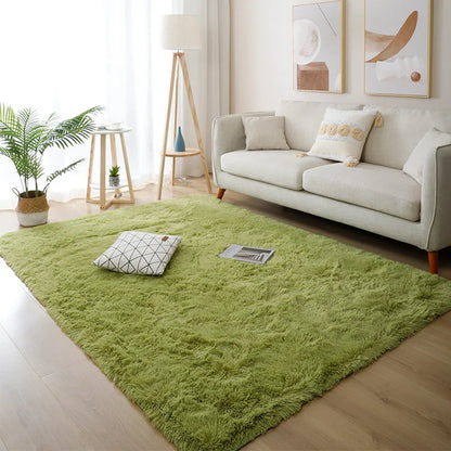 Plush White Furry Rug – Thickened, Non-Slip Hall & Bedroom Carpet Pink Gray Black Cream Cozy Modern Home Decor