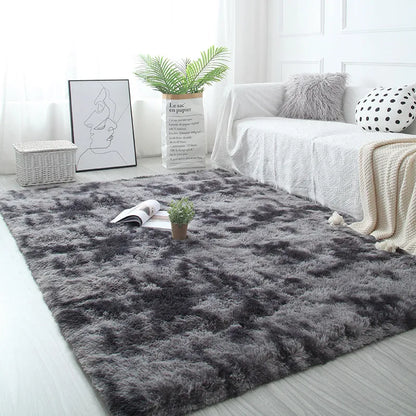 Plush White Furry Rug – Thickened, Non-Slip Hall & Bedroom Carpet Pink Gray Black Cream Cozy Modern Home Decor