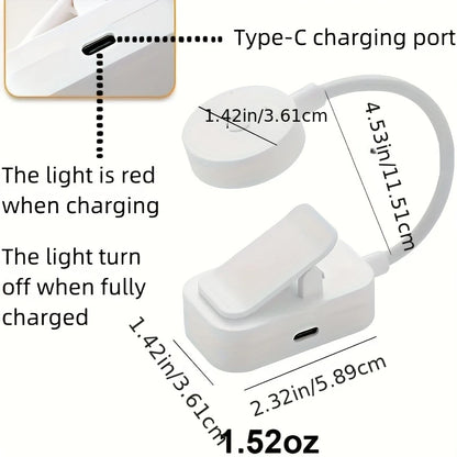Portable Folding LED Clip‑On Book Lamp – USB Rechargeable, Stepless Dimmable, Eye‑Protection Reading Light for Bedside, Travel & Study