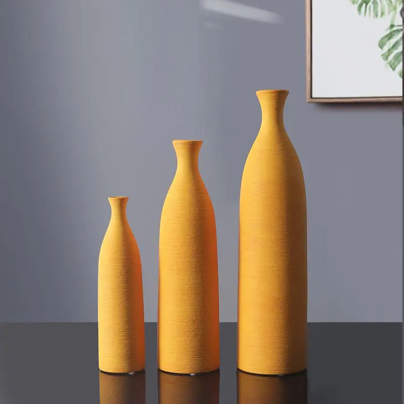 Premium Ceramic Sculptured Nordic Vase – Modern Minimalist Textural Design Decor for Contemporary Living Room, Bedroom & Tabletop Styling