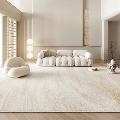 Premium Japanese Zen Carpet Mat - Creamy Plush Beige Minimalist Designer Rug For Living Rooms Bedrooms and Contemporary Interiors
