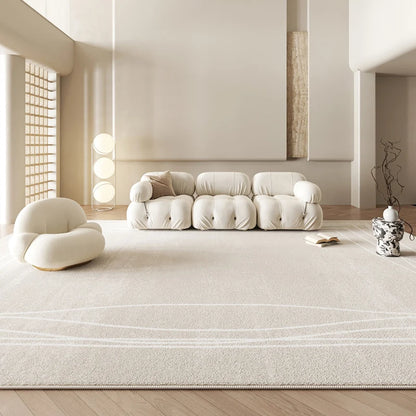 Premium Japanese Zen Carpet Mat - Creamy Plush Beige Minimalist Designer Rug For Living Rooms Bedrooms and Contemporary Interiors 2026 001