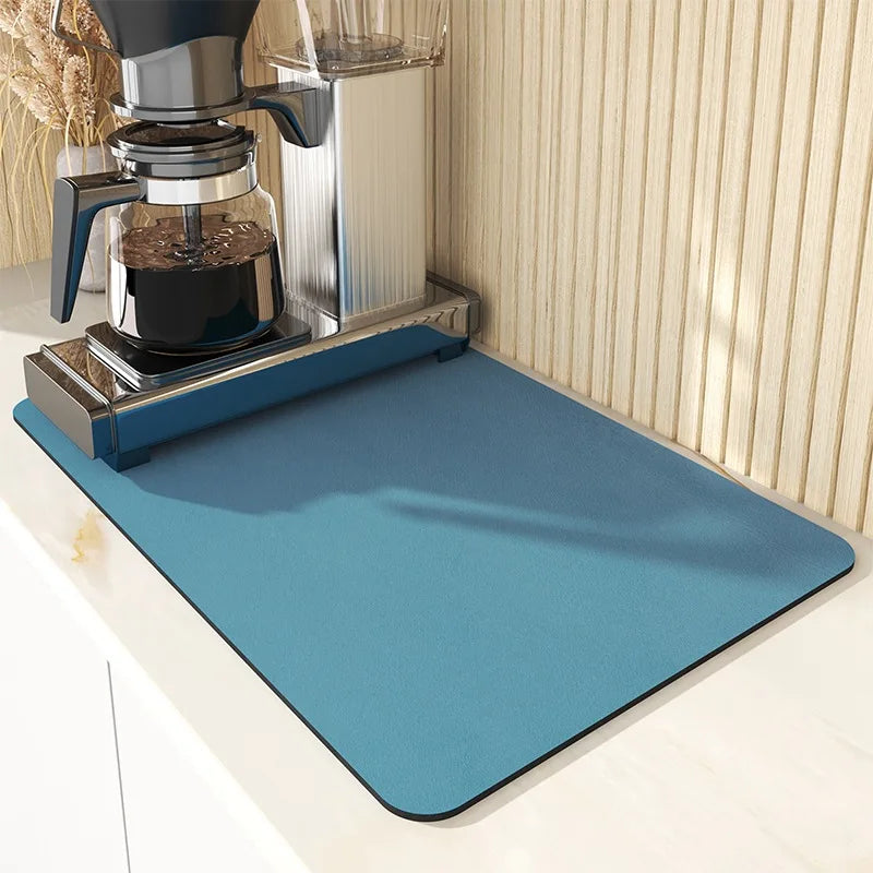 Quick‑Dry Super Absorbent Kitchen Mat – Anti‑Slip Draining Pad for Dishes, Coffee Makers & Bathroom Counters