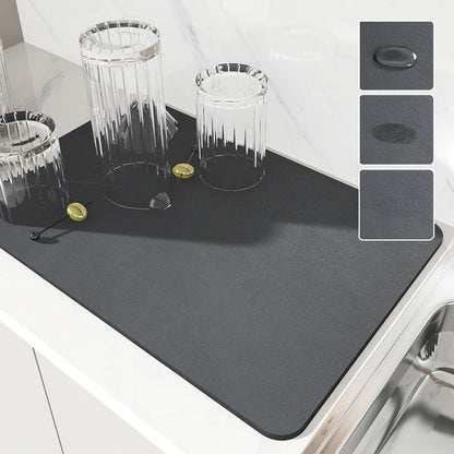 Quick‑Dry Super Absorbent Kitchen Mat – Anti‑Slip Draining Pad for Dishes, Coffee Makers & Bathroom Counters