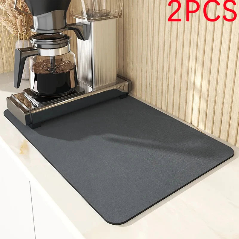 Quick‑Dry Super Absorbent Kitchen Mat – Anti‑Slip Draining Pad for Dishes, Coffee Makers & Bathroom Counters