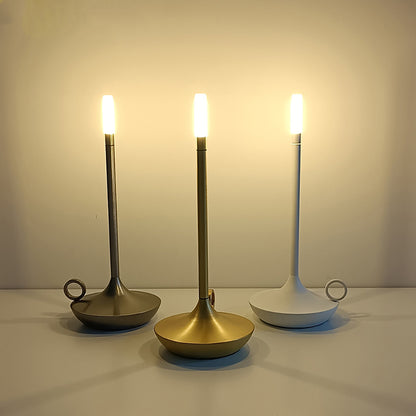 Retro Cordless Candle Stick LED Night Light Rechargeable Portable Desktop Coffee Table Light For Bedside Table