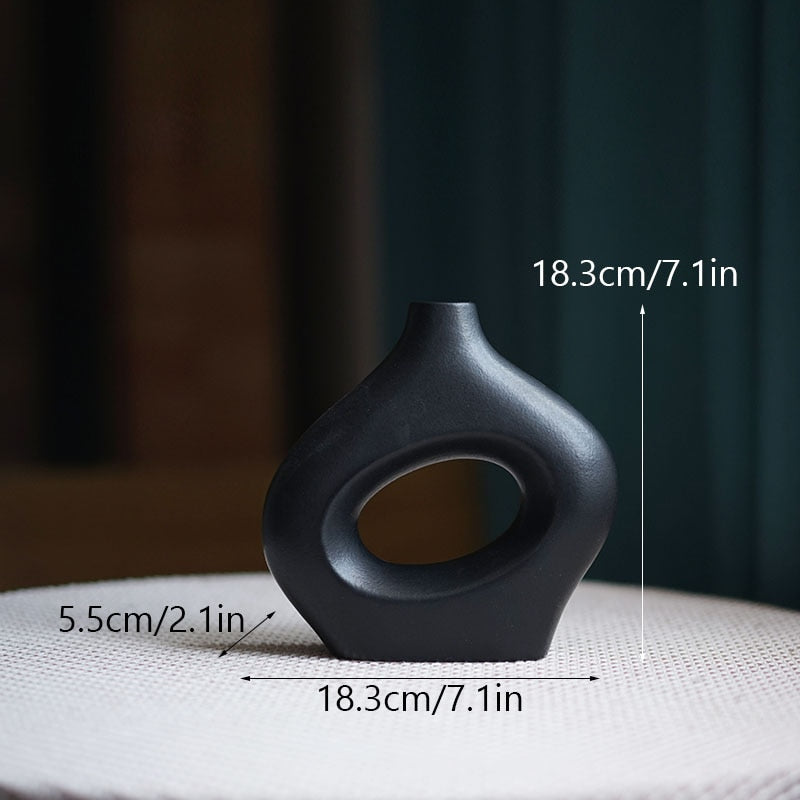 Nordic Ceramic Vase Minimalist Contemporary Scandinavian Design Table Top Home Decoration Accessories