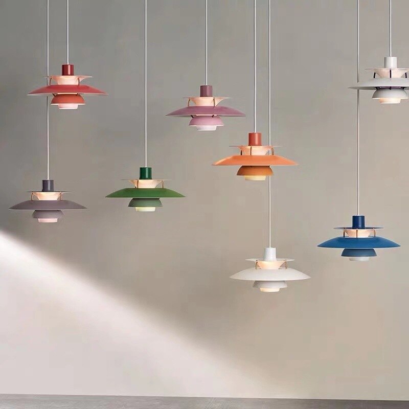 Scandinavian Design Colorful Umbrella Pendant LED Lights For Kitchen Diner Dining Room Table Contemporary Home Lights & Lighting