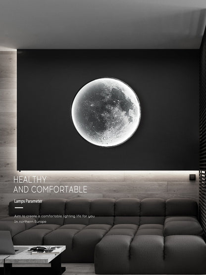 Moon Wall Lamp Living Room Background Wall Lamp Creative Trendy Lunar Decoration For Bedroom