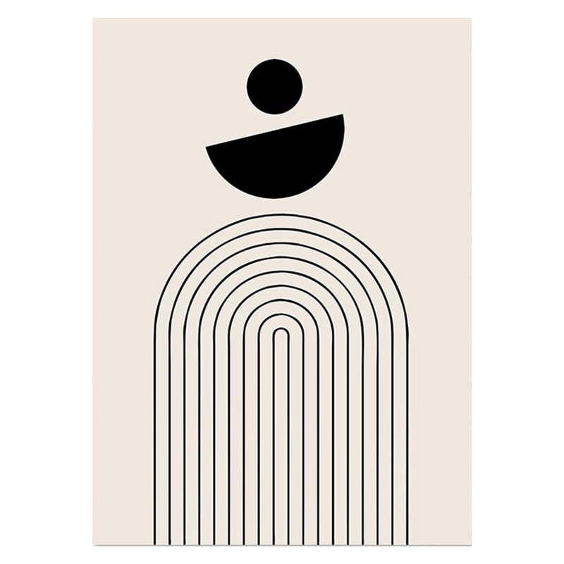 Modern Minimalist Black Beige White Wall Art Fine Art Canvas Prints Abstract Pictures For Living Room Dining Room Bedroom Wall Decor
