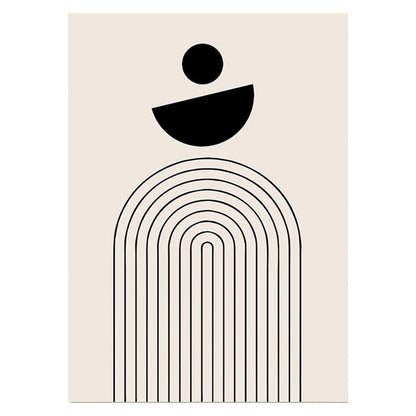 Modern Minimalist Black Beige White Wall Art Fine Art Canvas Prints Abstract Pictures For Living Room Dining Room Bedroom Wall Decor