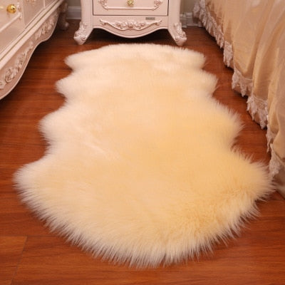 Soft Faux Sheepskin Furry Rug For Bedroom Deep Pile Shaggy Carpet Mat For Living Room Bedroom Cosy Sofa Rug Ideal For Wooden Floors