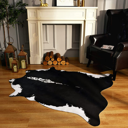 Modern Cowhide Fake Fur Rug For Living Room American Style Coffee Table Carpet Rug - 12 Styles, 3 Sizes