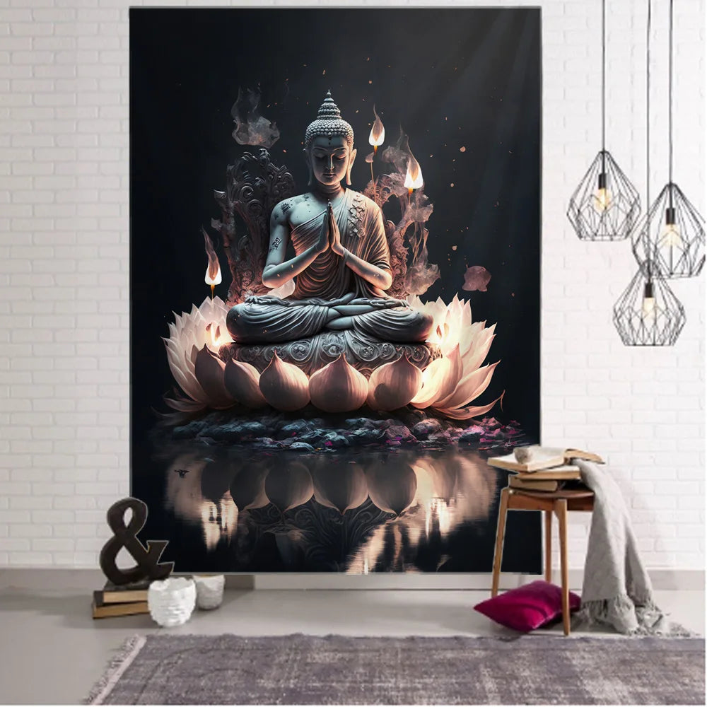 Bohemian Buddha Wall Tapestries High Quality Large Format Hanging Tapestry For Living Room Bedroom Creative Artistic Home Art Decor