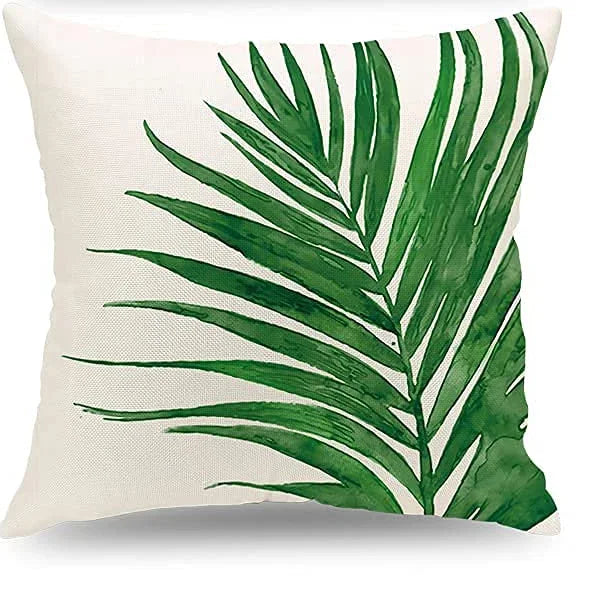 Tropical Green Plant Palm Leaf Pillowcase: Vibrant, Comfortable, and Easy-to-Care-For Home Decor Accessory