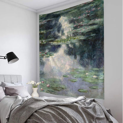 Monet oil painting tapestry wall hanging Bohemian abstract art hippie minimalist aesthetics room living room home decoration