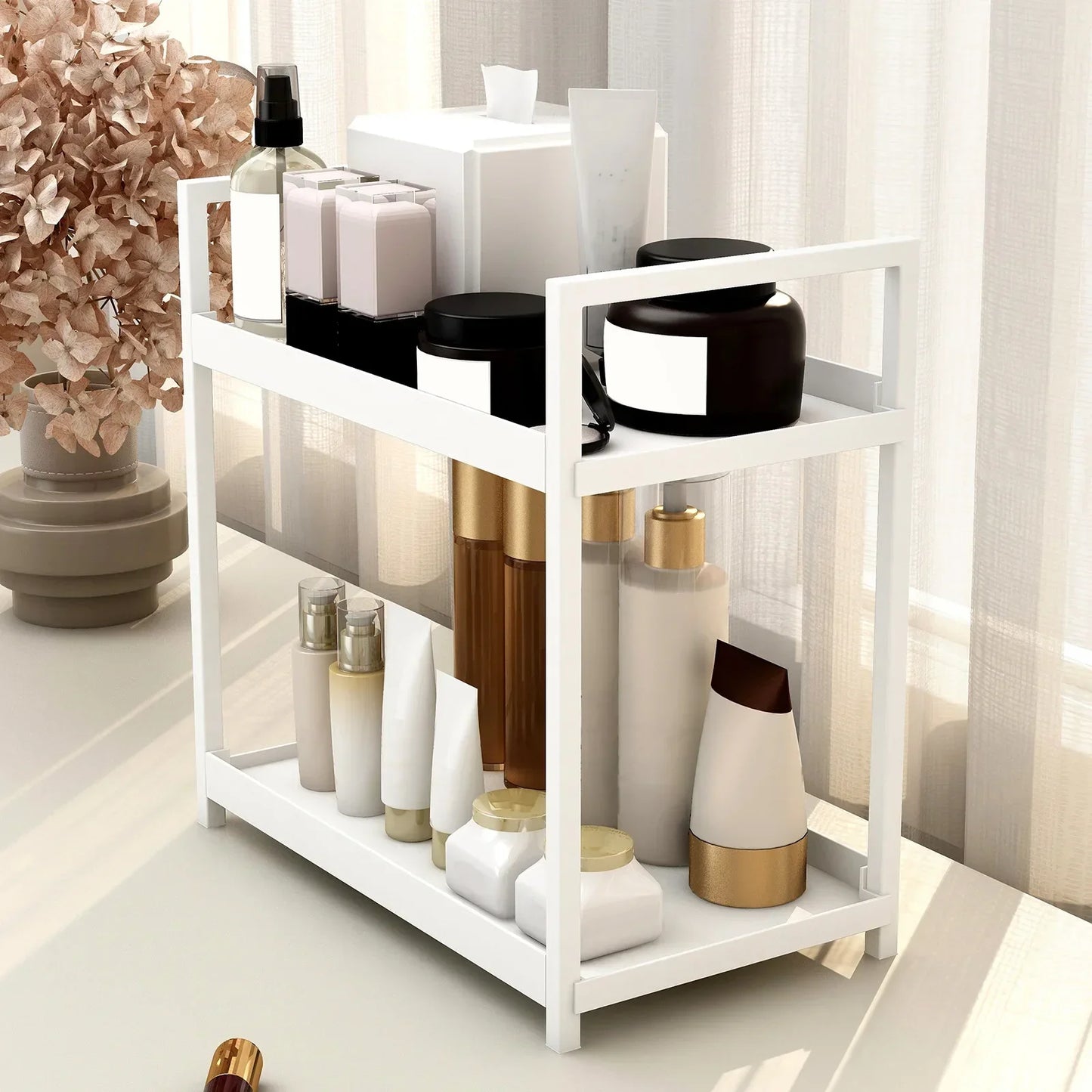 Two-Tier Under Sink Organizer – Modern Double Layer Mini Cabinet Storage Rack For Bathroom & Kitchen