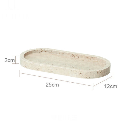 Solid Travertine Marble Bathroom Accessories – Natural Beige Stone Soap Dispenser, Tissue Box, Toilet Brush Holder, Soap Dish, Reed Diffuser & Vanity Tray