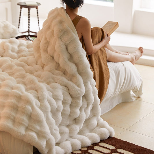 Tuscan Imitation Fur Blanket for Winter - Ultra Luxurious Warm Super Comfortable Blanket For Bed or Sofa