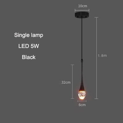 Crystal Teardrop Bubble Pendant Lamp Modern Hanging Light Fittings For Luxury Living Room Dining Room Restaurant Reception Foyer Lighting
