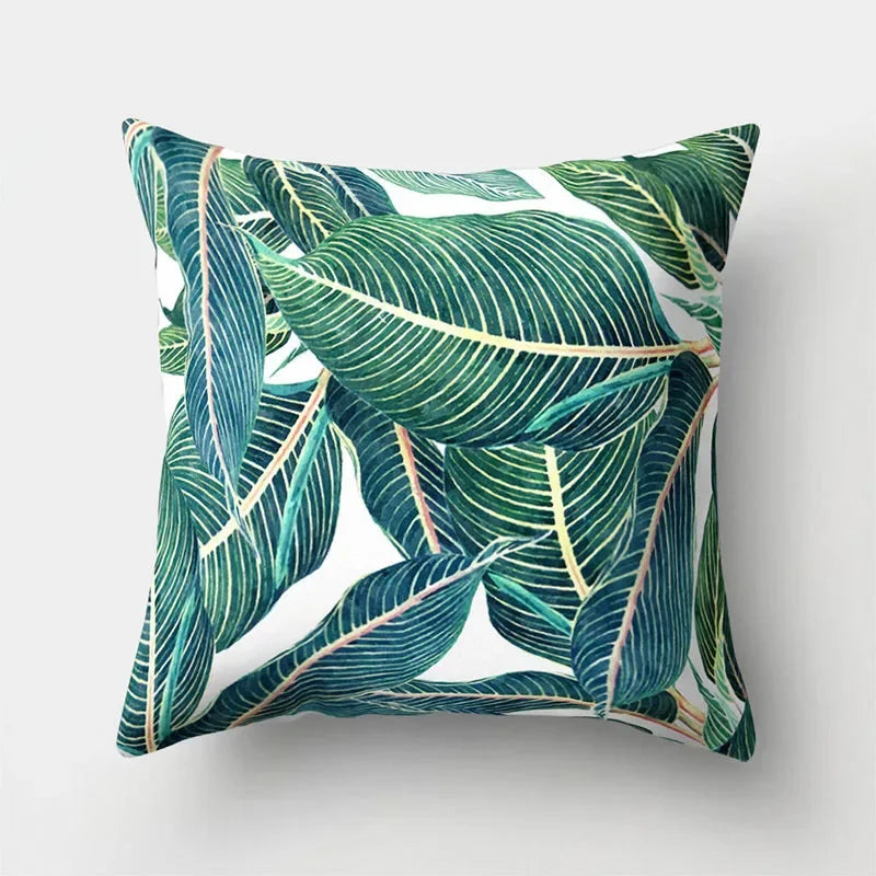 Tropical Leaf Cactus Monstera Cushion Cover: Vibrant, Nature-Inspired Decorative Pillowcase for a Relaxing Atmosphere