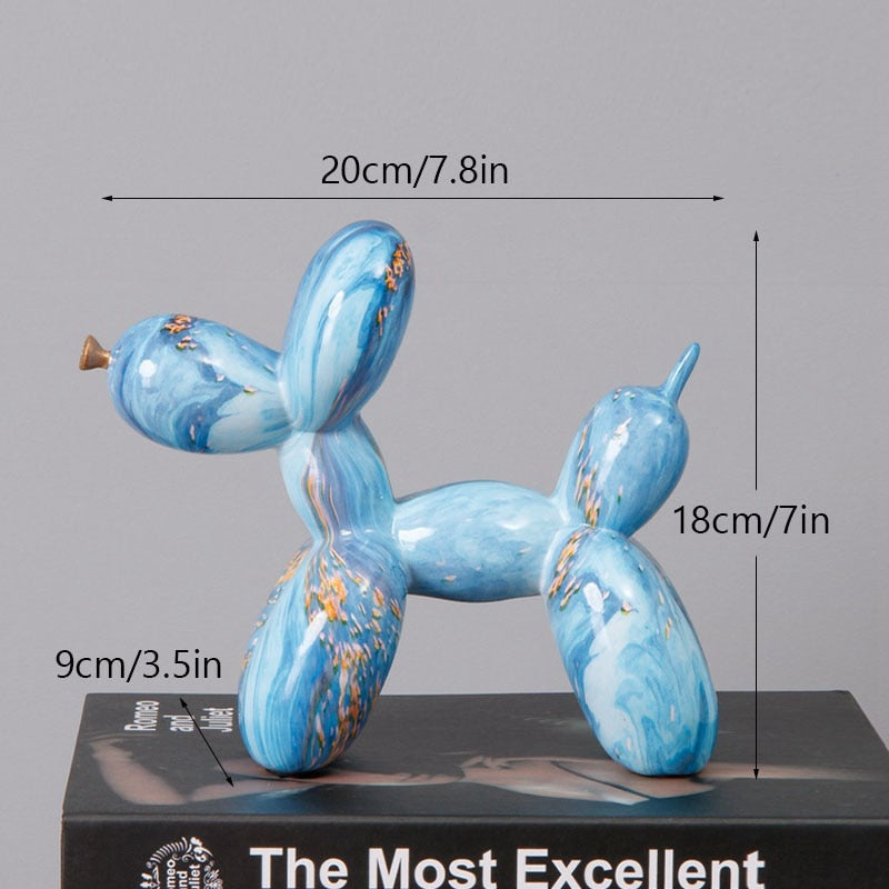 Balloon Dog Sculpture Figurines for Modern Apartment Interior Design Resin Doggy Ornament For Coffee Table Desktop Decoration