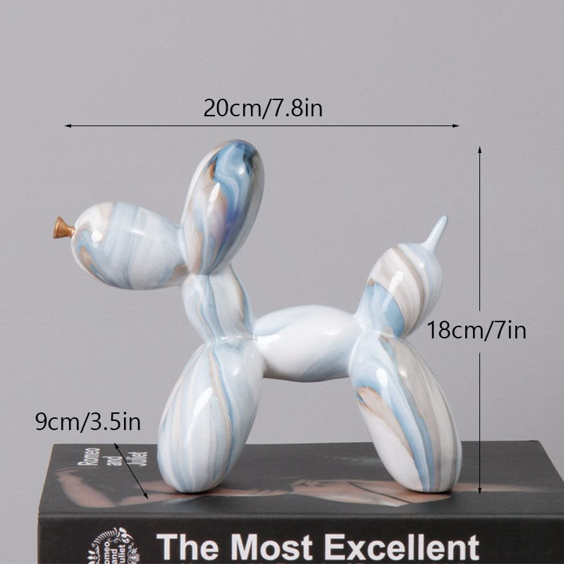 Balloon Dog Sculpture Figurines for Modern Apartment Interior Design Resin Doggy Ornament For Coffee Table Desktop Decoration