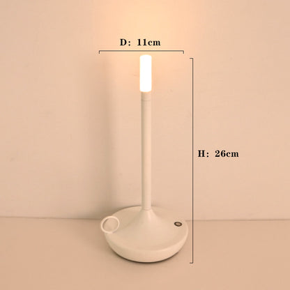Retro Cordless Candle Stick LED Night Light Rechargeable Portable Desktop Coffee Table Light For Bedside Table