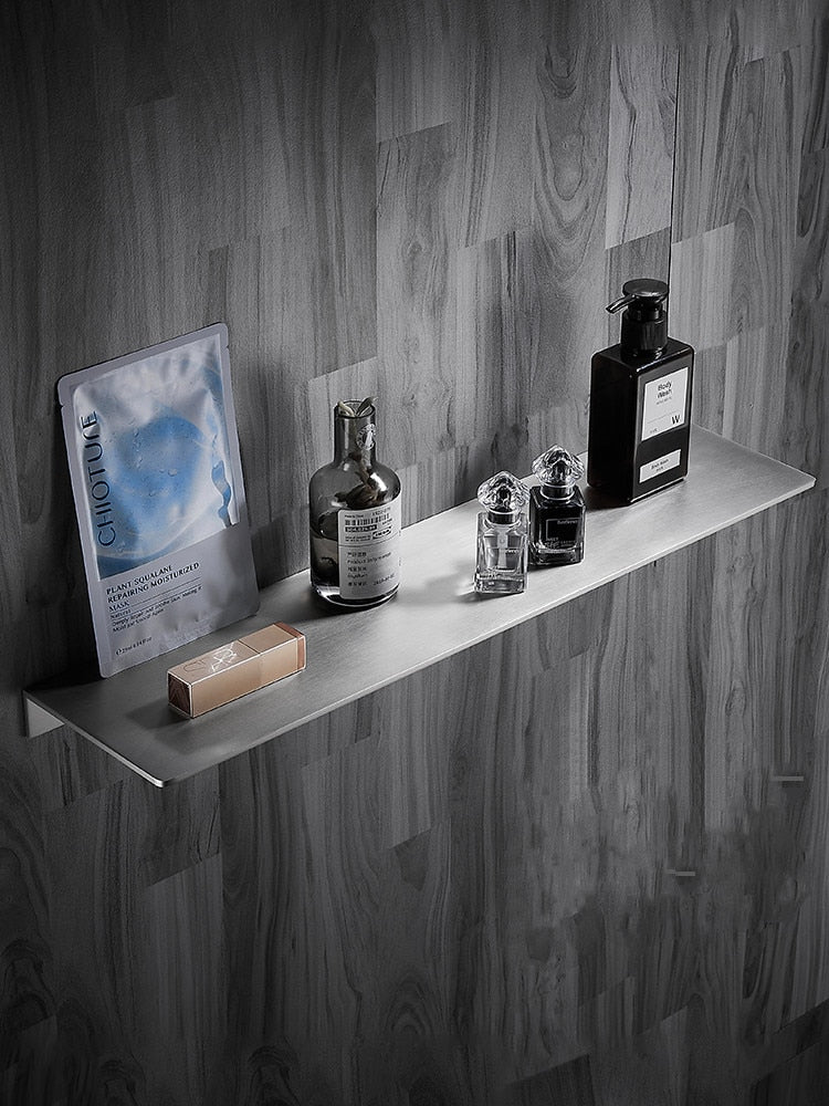 Modern Minimalist Grade 304 Stainless Steel Shelf For Bathroom Kitchen Or Workshop Chromed / Brushed Finish 20/30/40/50CM