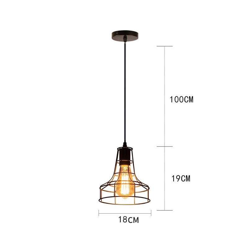 Modern Nordic Geometric Iron Cage LED Ceiling Light Pendants Lamps Classic Retro Industrial Lighting For Living Room Dining Room Trendy Pendant Lighting