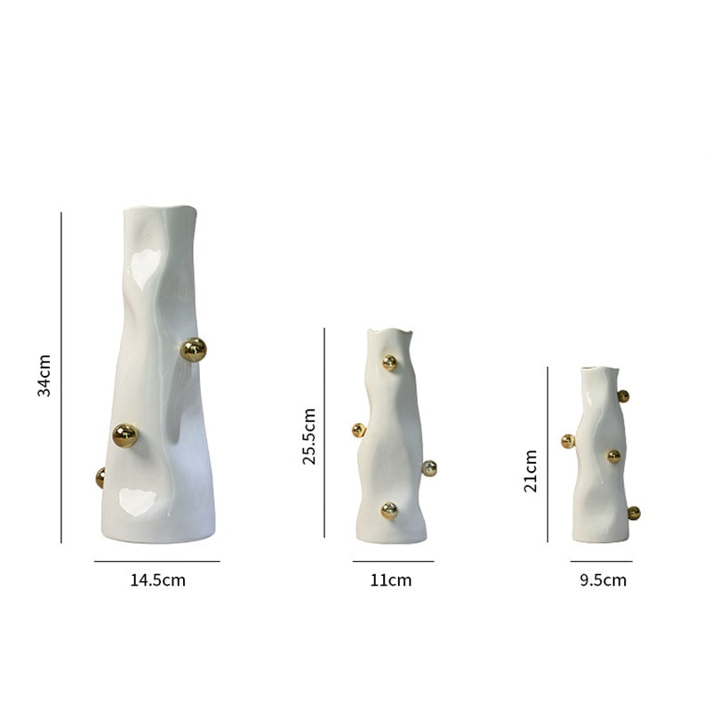 Modern Abstract Designer Vase For Table Mantelpiece Flower Arrangements Ornamental Ceramic Handicrafts For Contemporary Living Room Decor