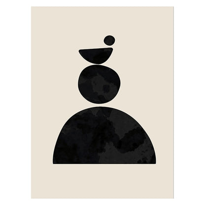 Modern Minimalist Black Beige White Wall Art Fine Art Canvas Prints Abstract Pictures For Living Room Dining Room Bedroom Wall Decor