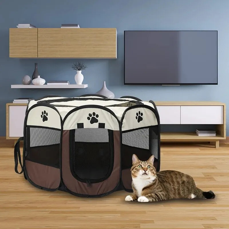 Foldable Portable Pet Cat Dog Kennel: A Spacious and Comfortable Shelter for Your Furry Friends