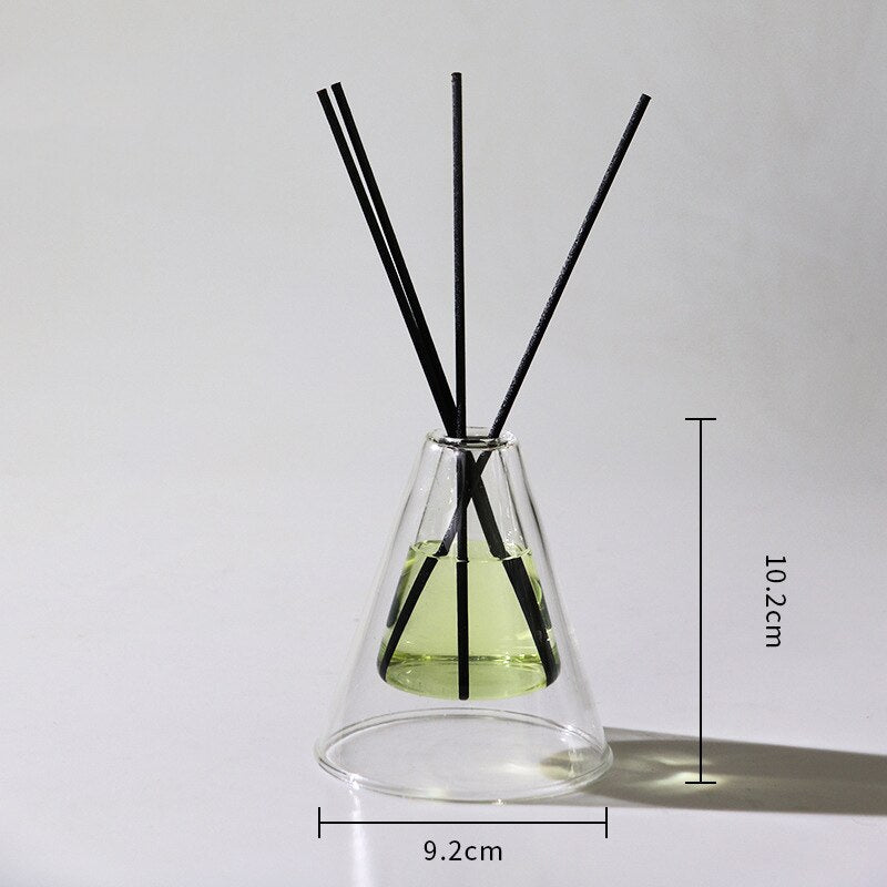 Modern Colorful Abstract Handcrafted Double-Layer Glass Vase for Hydroponic Plants and Flowers