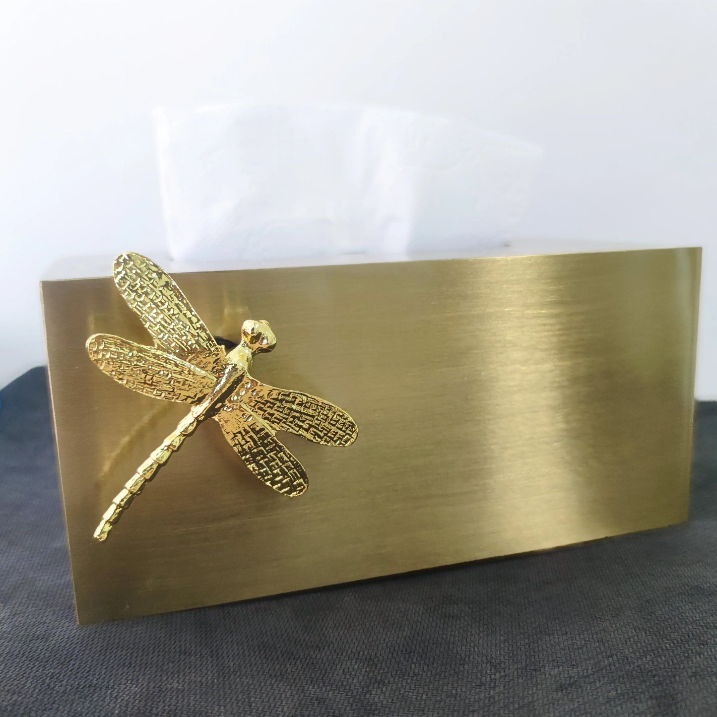 Premium Brushed Metal Tissue Box - Elegant Tissue Dispenser for Living Room Table, Desks & Hospitality Spaces