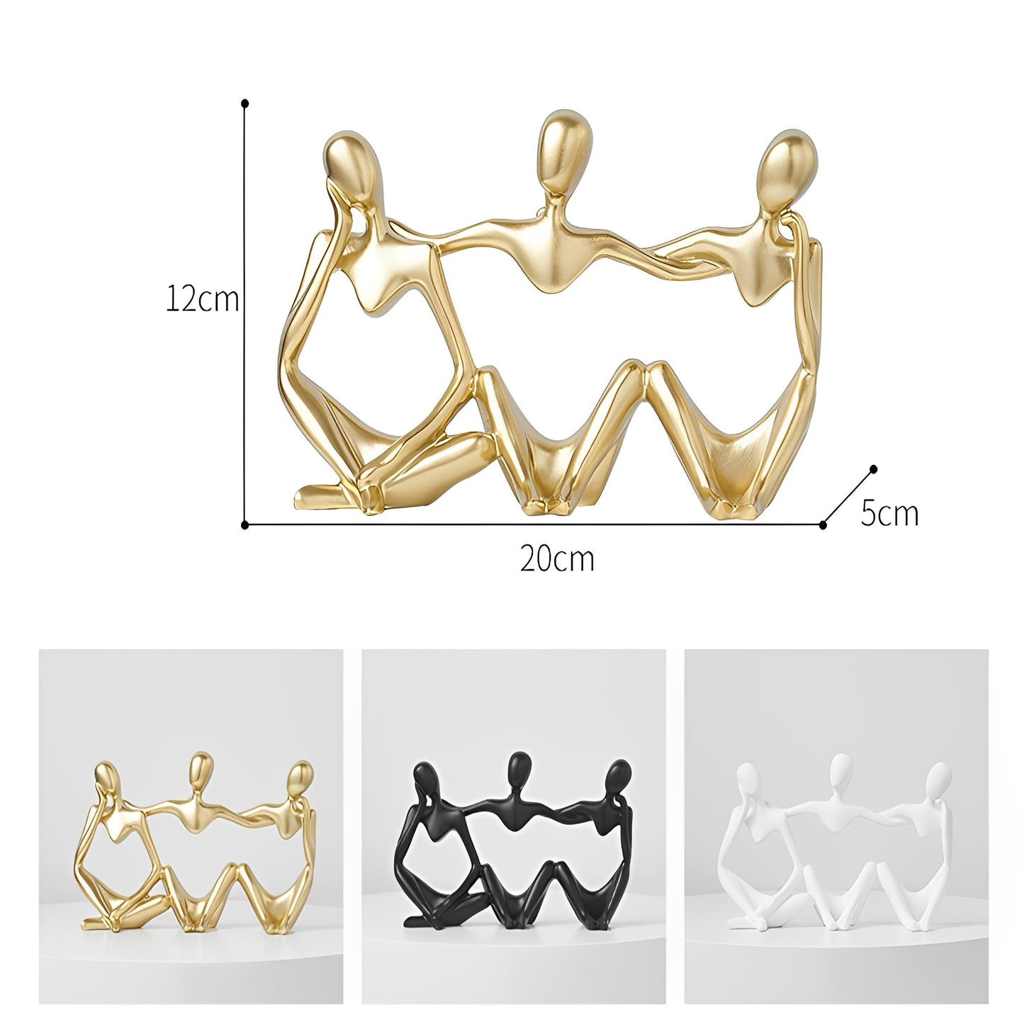 Nordic Philosophers Decorative Ornamental Golden Figurines For Coffee Table Book Shelf Mantelpiece Fashionable Home Decor Accessories