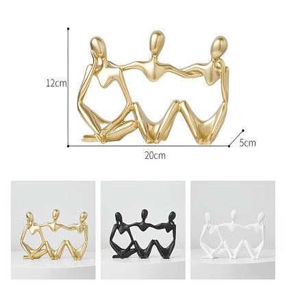 Nordic Philosophers Decorative Ornamental Golden Figurines For Coffee Table Book Shelf Mantelpiece Fashionable Home Decor Accessories