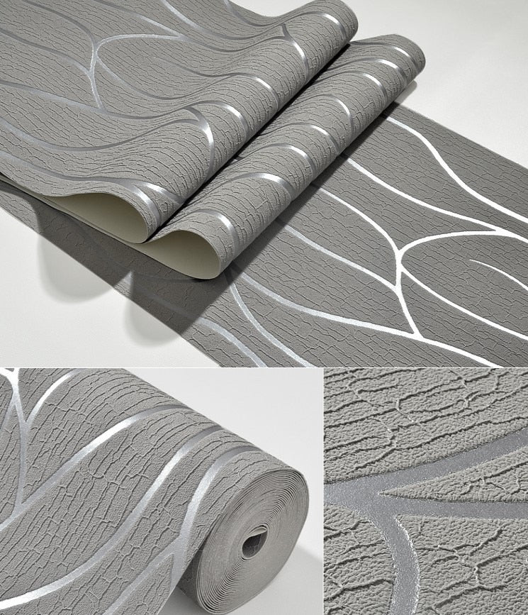 Modern Geometric 3D Wall Covering Non Woven Textured Wallpaper For TV Background Living Room Bedroom Home Interior Styling