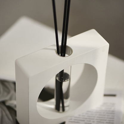 Contemporary Abstract Design Aroma Diffuser Jar With Minimalist Geometric Holder & Essentials Oil Sticks