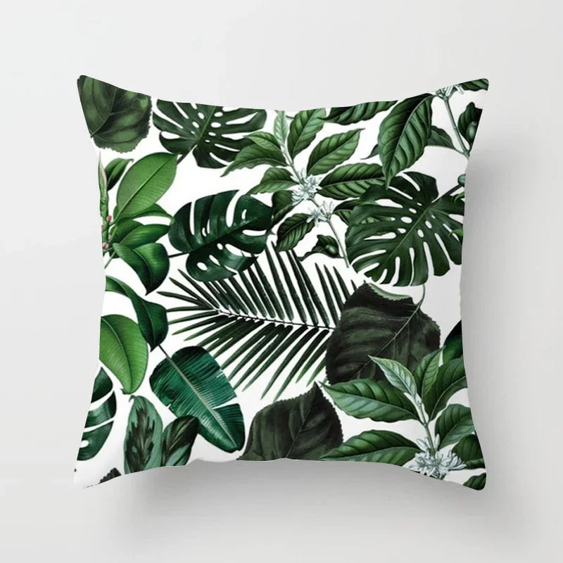 Tropical Leaf Cactus Monstera Cushion Cover: Vibrant, Nature-Inspired Decorative Pillowcase for a Relaxing Atmosphere