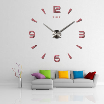 Large Wall Clock Quartz 3D DIY Big Watch with TIME Letter Decor Chrome Numerals Big Clock 1mtr Diameter