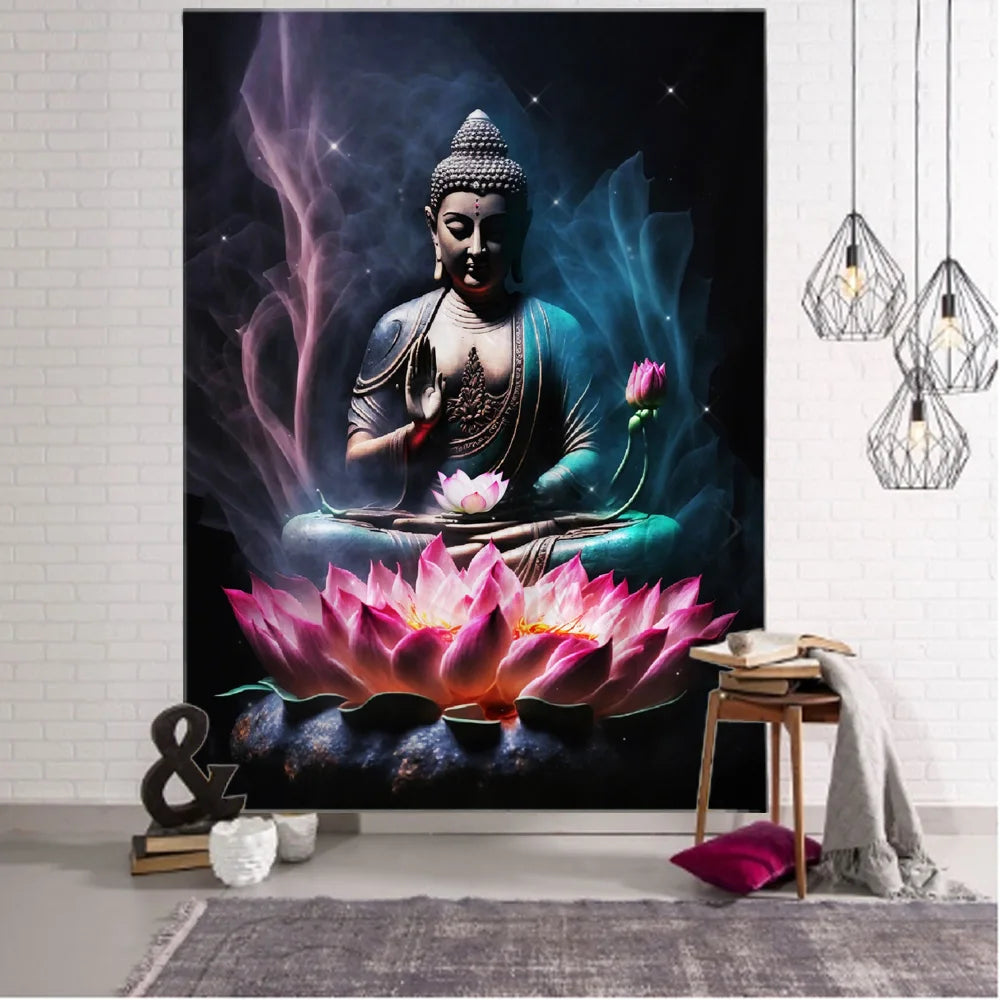 Bohemian Buddha Wall Tapestries High Quality Large Format Hanging Tapestry For Living Room Bedroom Creative Artistic Home Art Decor