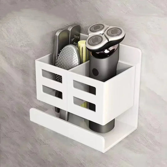 Multifunctional Washbasin Storage Rack – No Drilling Required - Sleek Wall Organizer for Toothbrushes, Razors & Bathroom Supplies